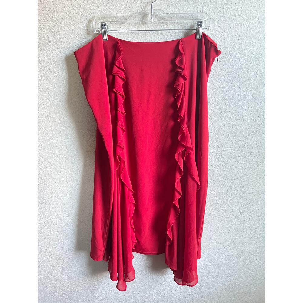 Rodarte X Universal Standard Red Chiffon Ruffle Mid Skirt Women 18-20 Balletcore - Picture 2 of 9